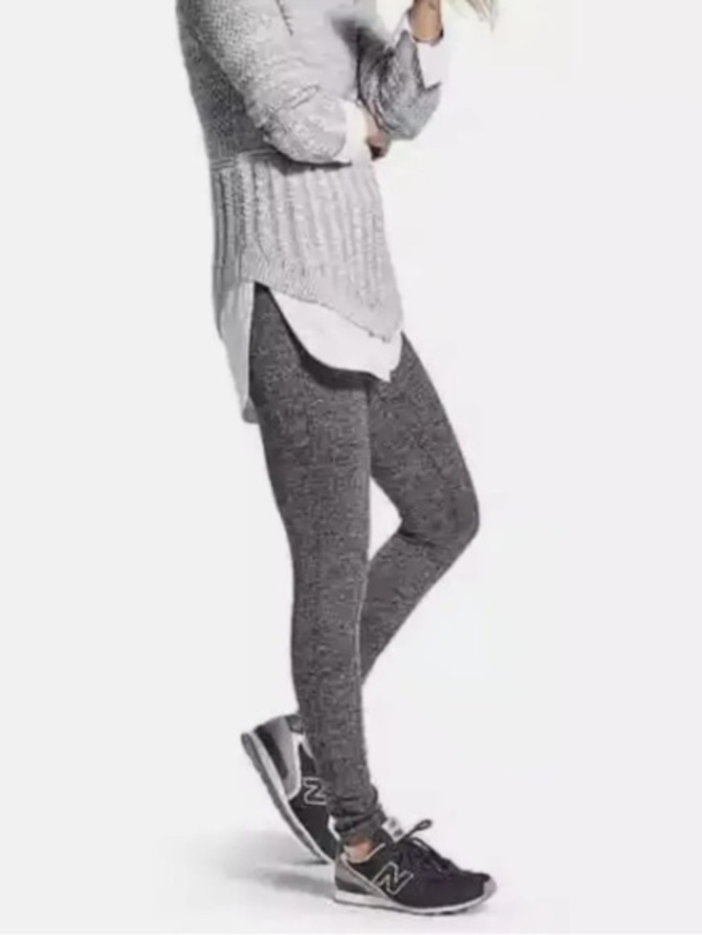 Athleta Herringbone Metro High Waisted Leggings Pants W/ Pockets Size Medium